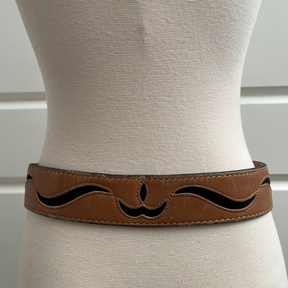 Just Reality Vintage Mosaic Crown Leather Belt, Sz S / M main image 12